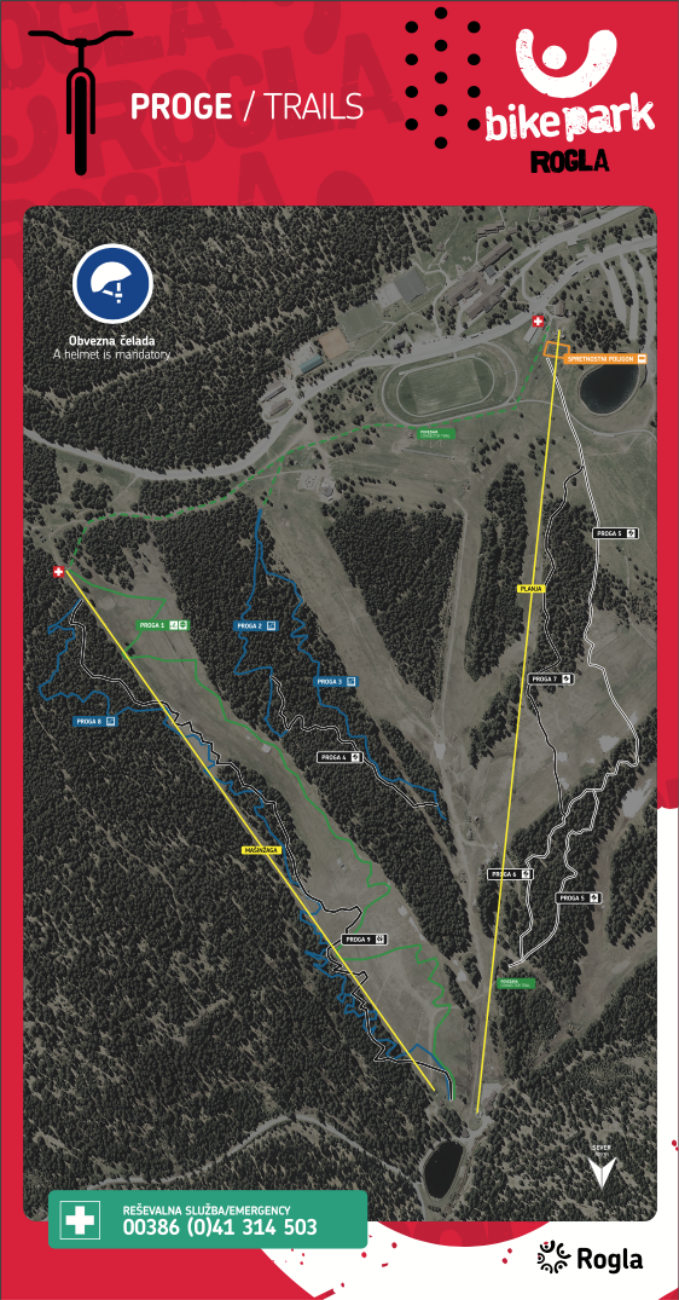 bike park rogla, kolesarski park, zemljevid prog, trail map